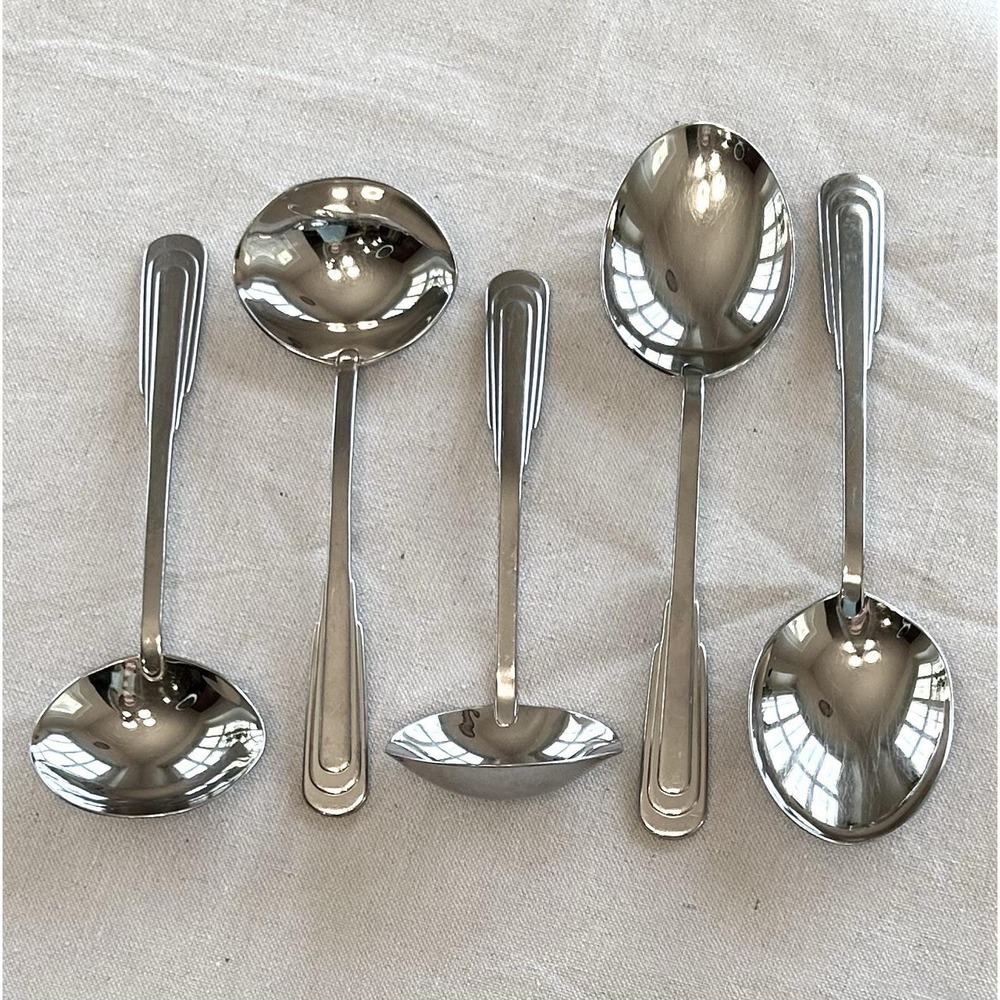 Oneida Cityscape Huge 83pc Lot Stainless Flatware Service for 10 Serving Pieces - Picture 3 of 9